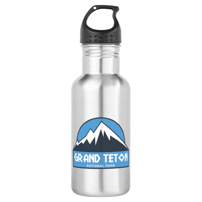 Grand Teton National Park Stainless Steel Water Bottle (Front)
