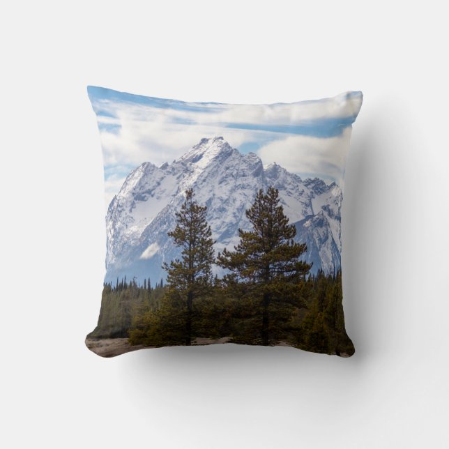Grand Teton National Park Teton Range Throw Pillow (Front)