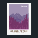 Grand Teton National Park Teton Range Travel Art Postcard<br><div class="desc">Grand Teton vector artwork design. The park includes the major peaks of the Teton Range as well as most of the northern sections of the valley known as Jackson Hole.</div>