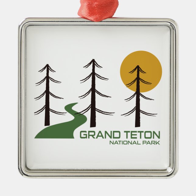 Grand Teton National Park Trail Metal Ornament (Front)