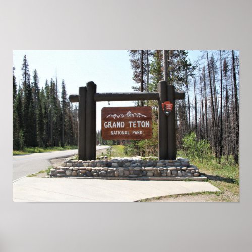 Grand Teton National Park US National Park Sign