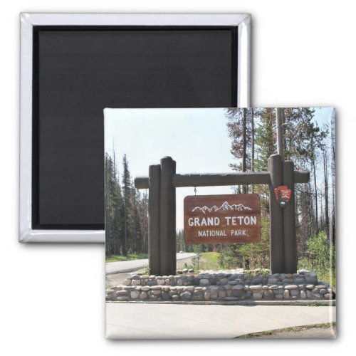 Grand Teton National Park US National Park Sign Magnet
