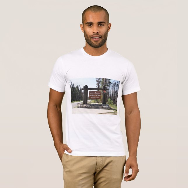 Grand Teton National Park, US National Park, Sign T-Shirt (Front Full)