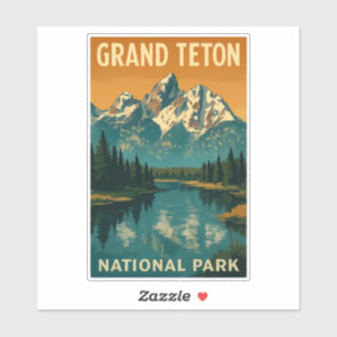 Grand Teton National Park Vintage Badge Sticker