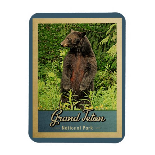 Grand Teton National Park Vintage Bear Magnet