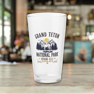 Grand Teton National Park Vintage Landscape Glass