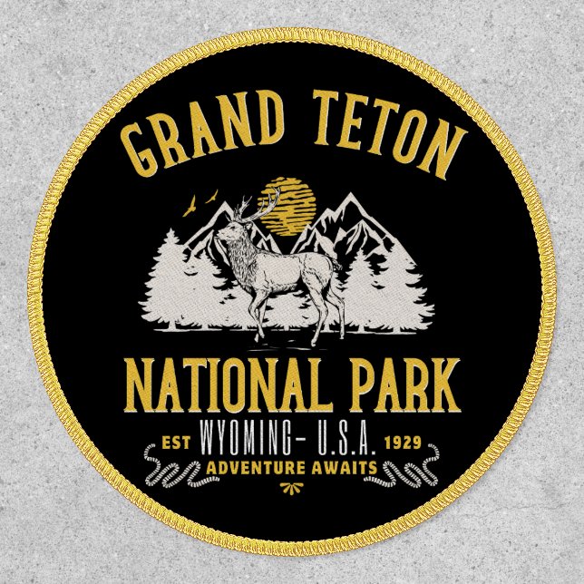 Grand Teton National Park Vintage Landscape Patch (Front)