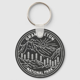 Grand Teton National Park Vintage Monoline  Keychain