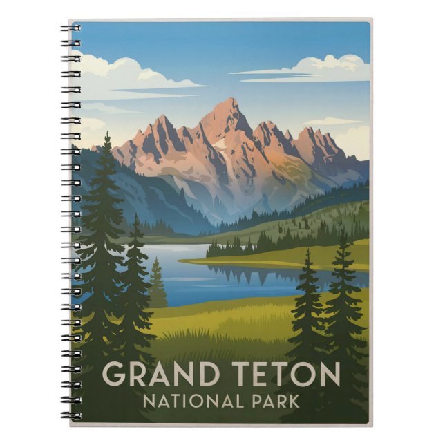 Grand Teton National Park Vintage Notebook (Front)