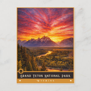 Grand Teton National Park Vintage Postcard
