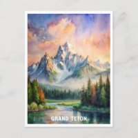 Grand Teton National Park Watercolor Painting