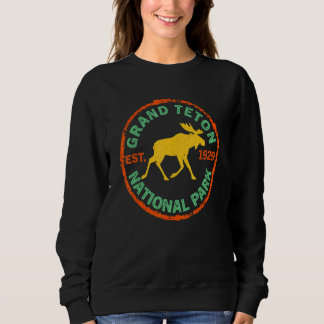 Grand Teton National Park Weathered Moose Souvenir Sweatshirt