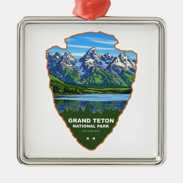 Grand Teton National Park Wyoming Arrowhead Metal Ornament (Front)