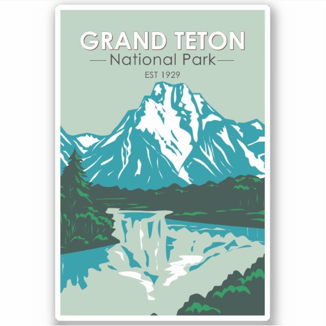 Grand Teton National Park Wyoming Jackson Hole Sticker (Front)