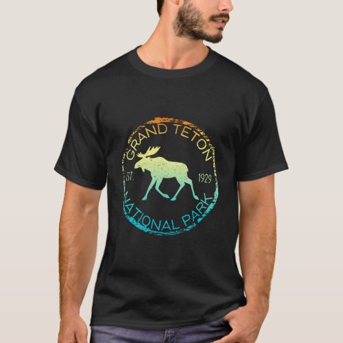 Grand Teton National Park Wyoming Moose Hiker T_Shirt