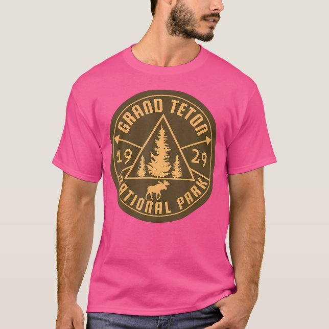 Grand Teton National Park Wyoming Moose Hiking Nat T-Shirt (Front)
