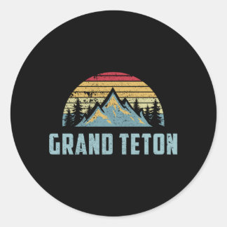 Grand Teton National Park Wyoming Mountain Swea Classic Round Sticker