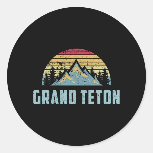 Grand Teton National Park Wyoming Mountain Swea Classic Round Sticker (Front)