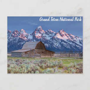 Grand Teton National Park Wyoming Mountains Barn Postcard