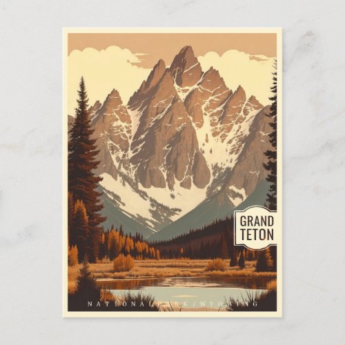 Grand Teton National Park Wyoming Postcard