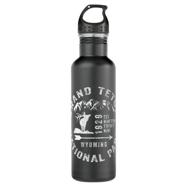 Grand Teton National Park Wyoming Souvenir  Stainless Steel Water Bottle (Front)