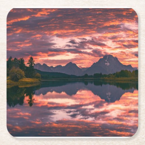 Grand Teton National Park Wyoming Square Paper Coaster