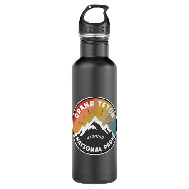 Grand Teton National Park Wyoming Stainless Steel Water Bottle (Front)
