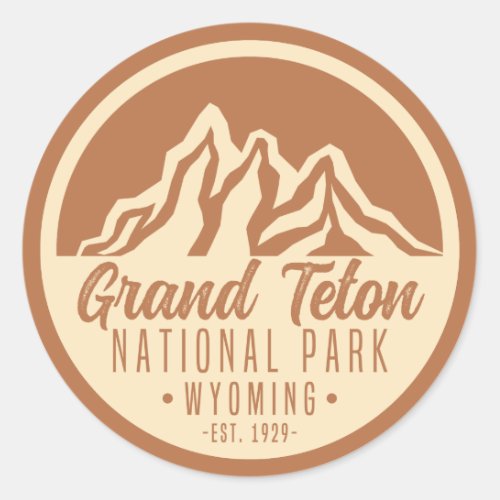 Grand Teton National Park Wyoming USA  Classic Round Sticker