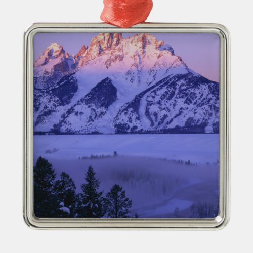 GRAND TETON NATIONAL PARK WYOMING USA Fog  Metal Ornament