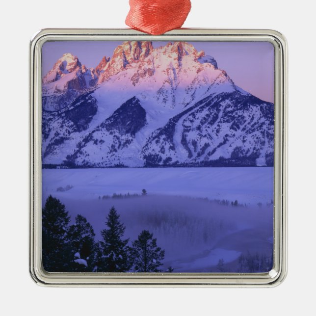 GRAND TETON NATIONAL PARK, WYOMING. USA. Fog & Metal Ornament (Front)