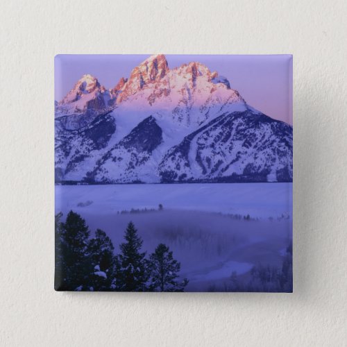 GRAND TETON NATIONAL PARK WYOMING USA Fog  Pinback Button