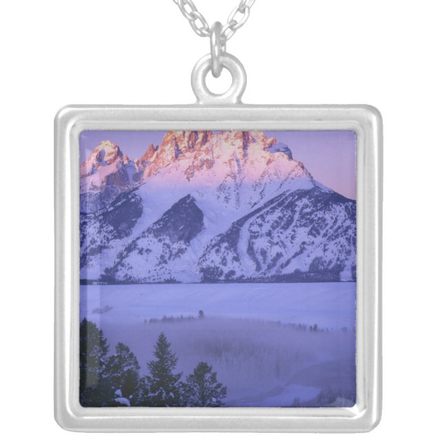 GRAND TETON NATIONAL PARK, WYOMING. USA. Fog & Silver Plated Necklace (Front)