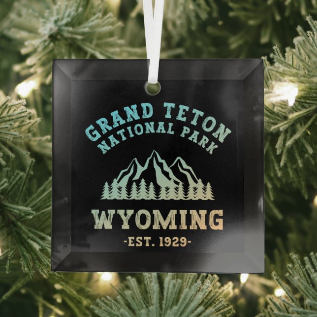 Grand Teton National Park Wyoming USA Glass Ornament (Insitu)