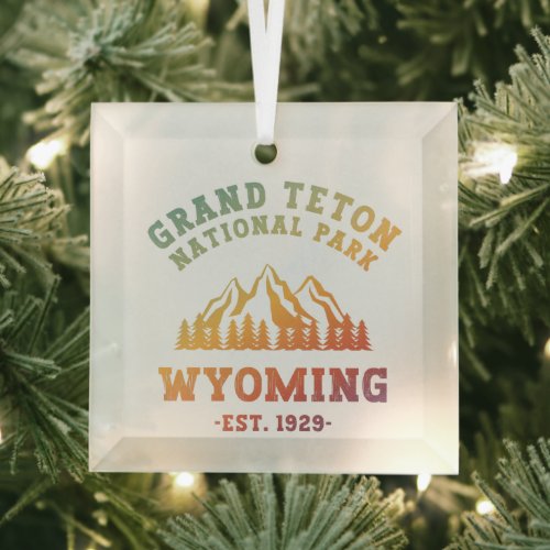 Grand Teton National Park Wyoming USA Gradient Glass Ornament