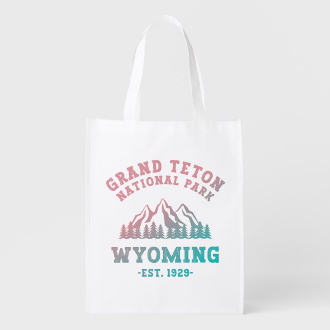 Grand Teton National Park Wyoming USA Gradient Grocery Bag (Front)