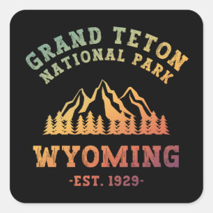 Grand Teton National Park Wyoming USA Gradient Square Sticker