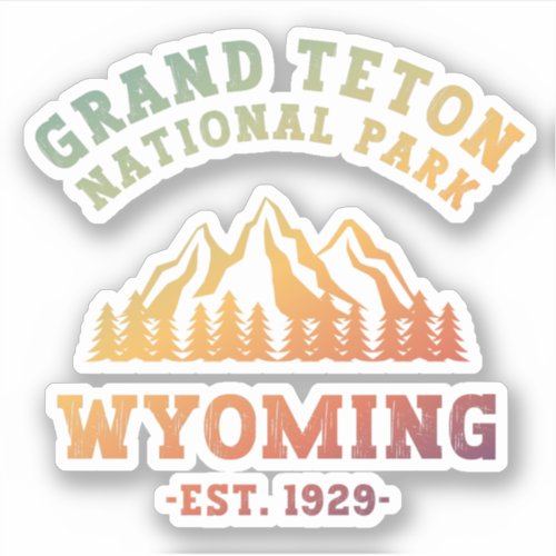 Grand Teton National Park Wyoming USA Gradient Sticker