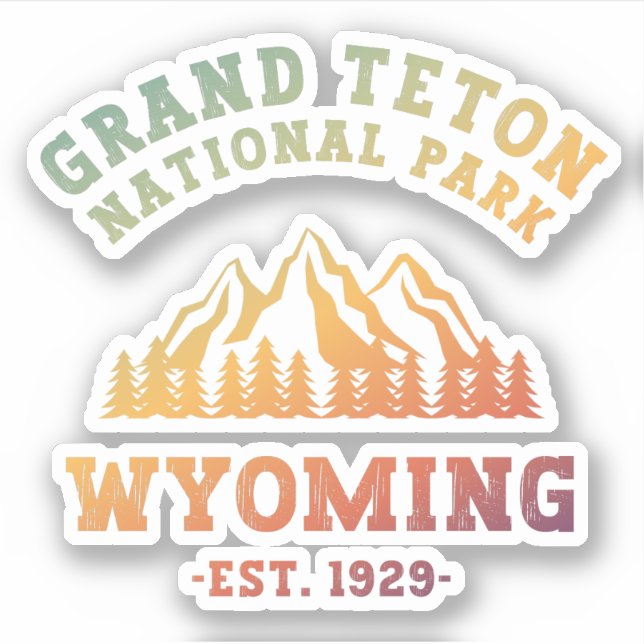 Grand Teton National Park Wyoming USA Gradient Sticker (Front)