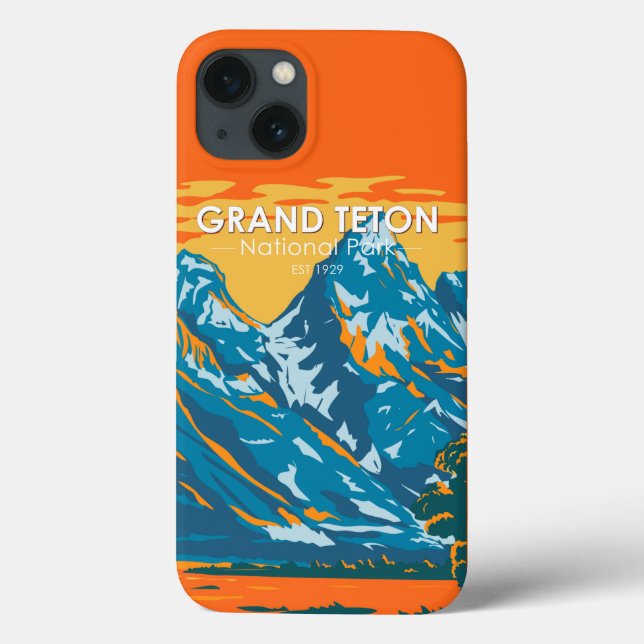 Grand Teton National Park Wyoming Vintage  Case-Mate iPhone Case (Back)