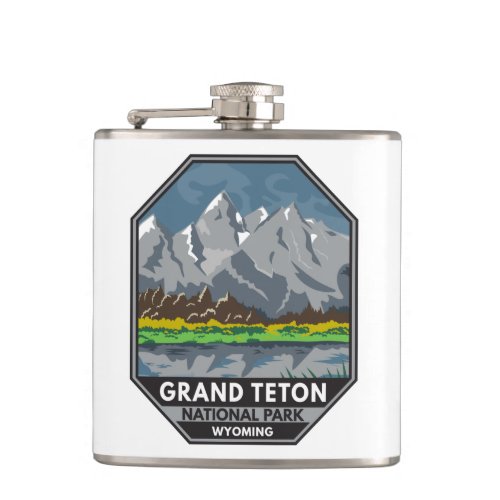 Grand Teton National Park Wyoming Vintage  Flask