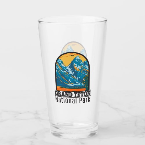 Grand Teton National Park Wyoming Vintage Glass