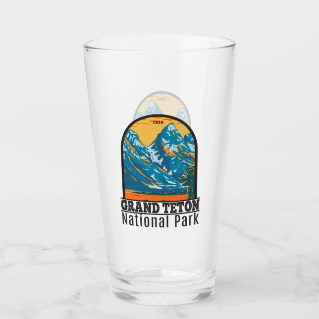 Grand Teton National Park Wyoming Vintage Glass (Front)