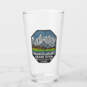 Grand Teton National Park Wyoming Vintage Glass