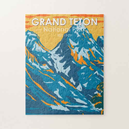Grand Teton National Park Wyoming Vintage  Jigsaw Puzzle