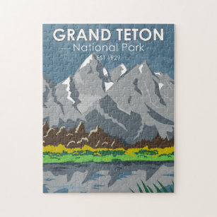 Grand Teton National Park Wyoming Vintage Jigsaw Puzzle