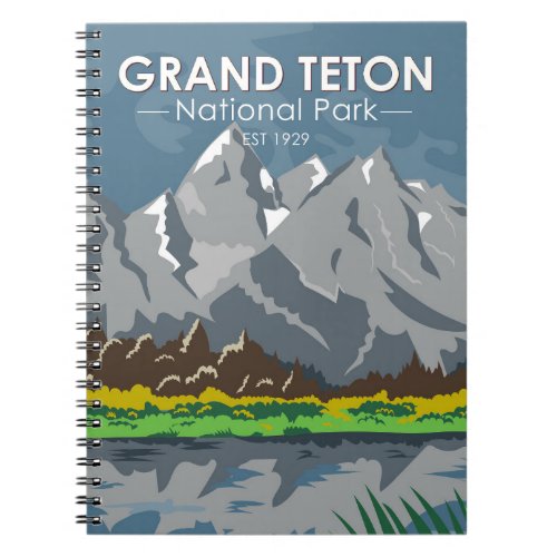 Grand Teton National Park Wyoming Vintage Notebook