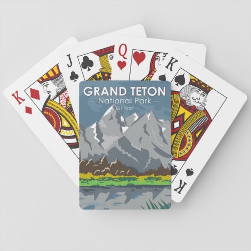 Grand Teton National Park Wyoming Vintage Playing Cards