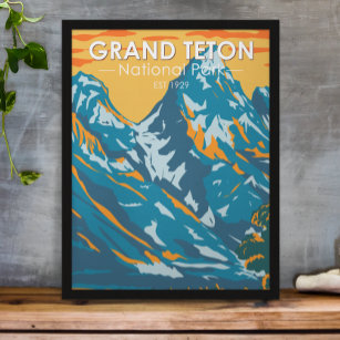 Grand Teton National Park Wyoming Vintage Poster