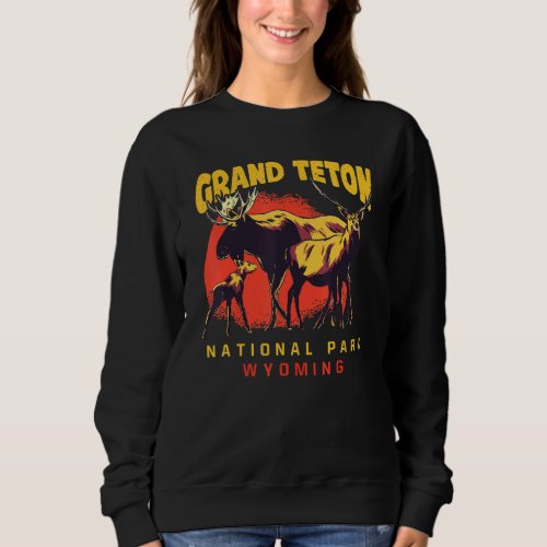 Grand Teton National Park Wyoming Vintage Retro Sweatshirt