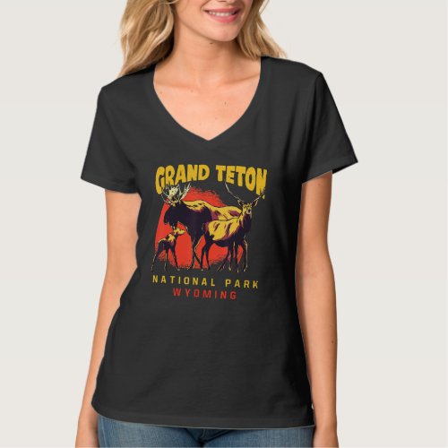 Grand Teton National Park Wyoming Vintage Retro T_Shirt